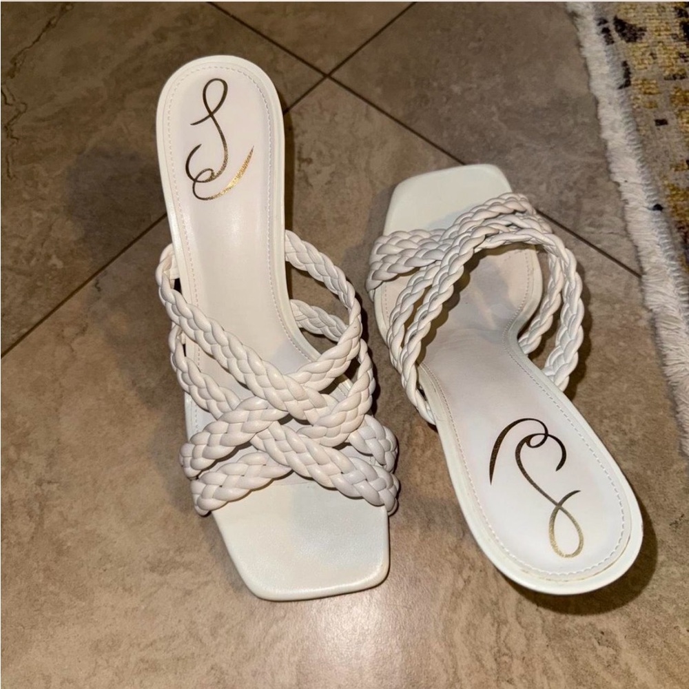 Sam Edelman White Braided Sandals